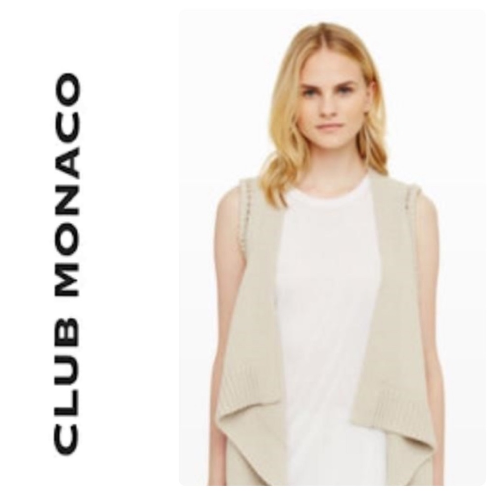 NWT Club Monaco Lolah Sweater Vest Stone, Sz XS/S